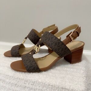 MICHAEL Michael Kors Brown Patterned Heeled Sandals